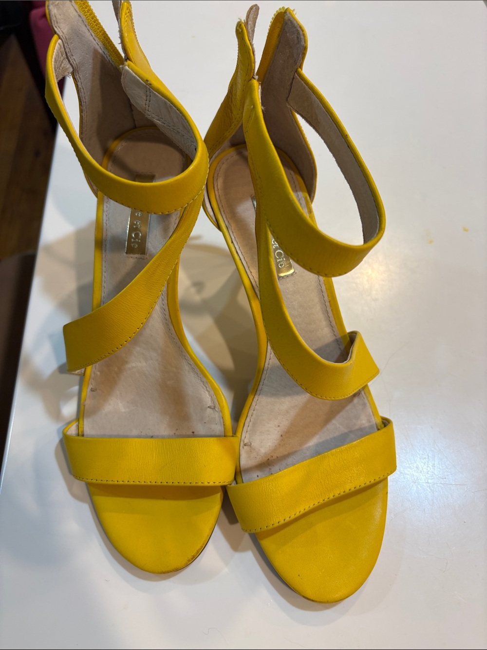 Louise et Cie Bright Yellow Strappy Heeled Sandals